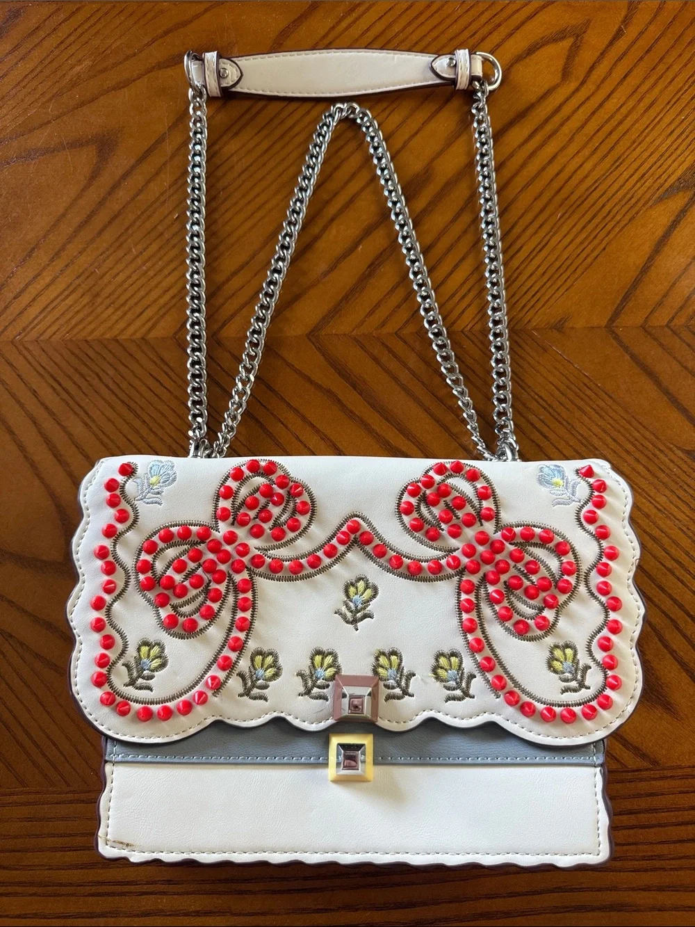 Fendi Kan - Floral Studded Leather Purse